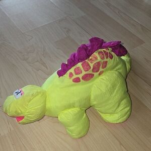 Fisher Price Plush Puffalump Dino Roar Stegosaurus Dinosaur Yellow Neon 90s